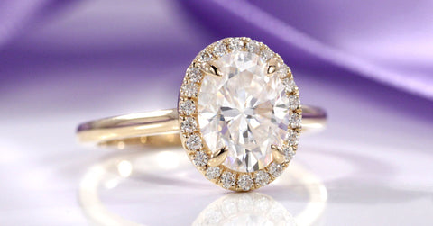 under-halo oval lab grown diamond engagement ring in Canada