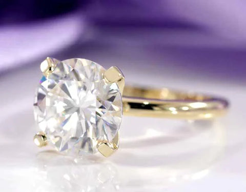 18k yellow gold solitaire lab diamond engagement ring Quorri Canada