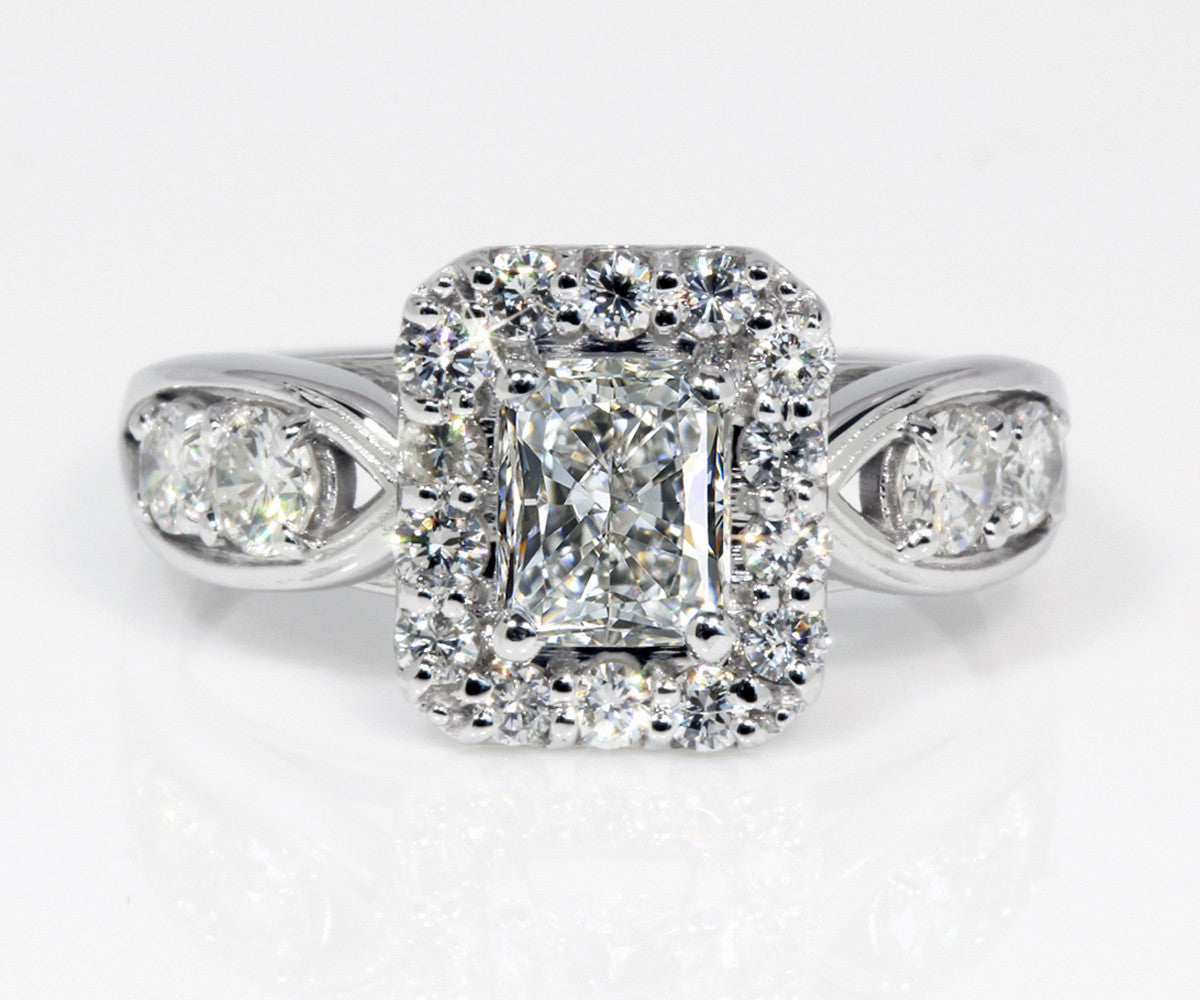 Radiant Diamond Halo Wedding Ring Ambrosia