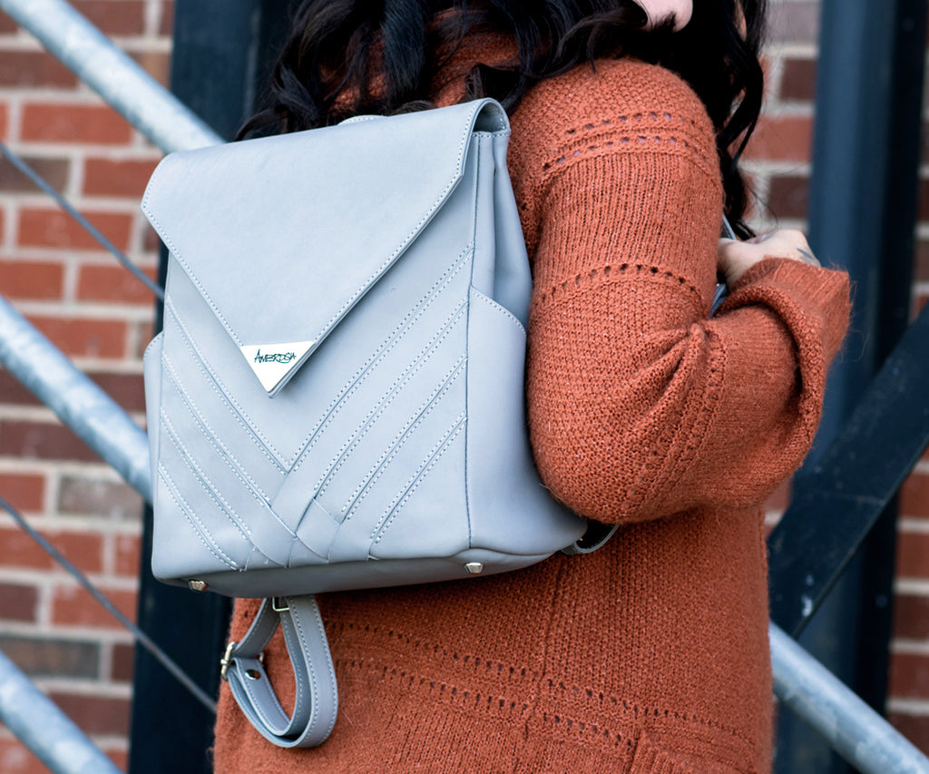 Criss-Cross Genuine Leather Matte Black Satchel