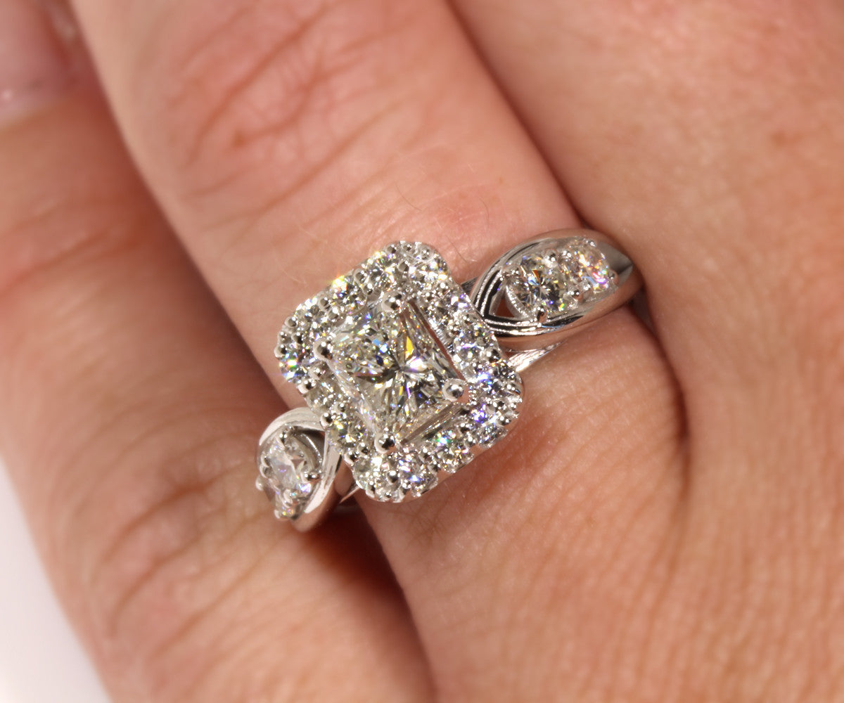 Radiant Diamond Halo Wedding Ring Ambrosia