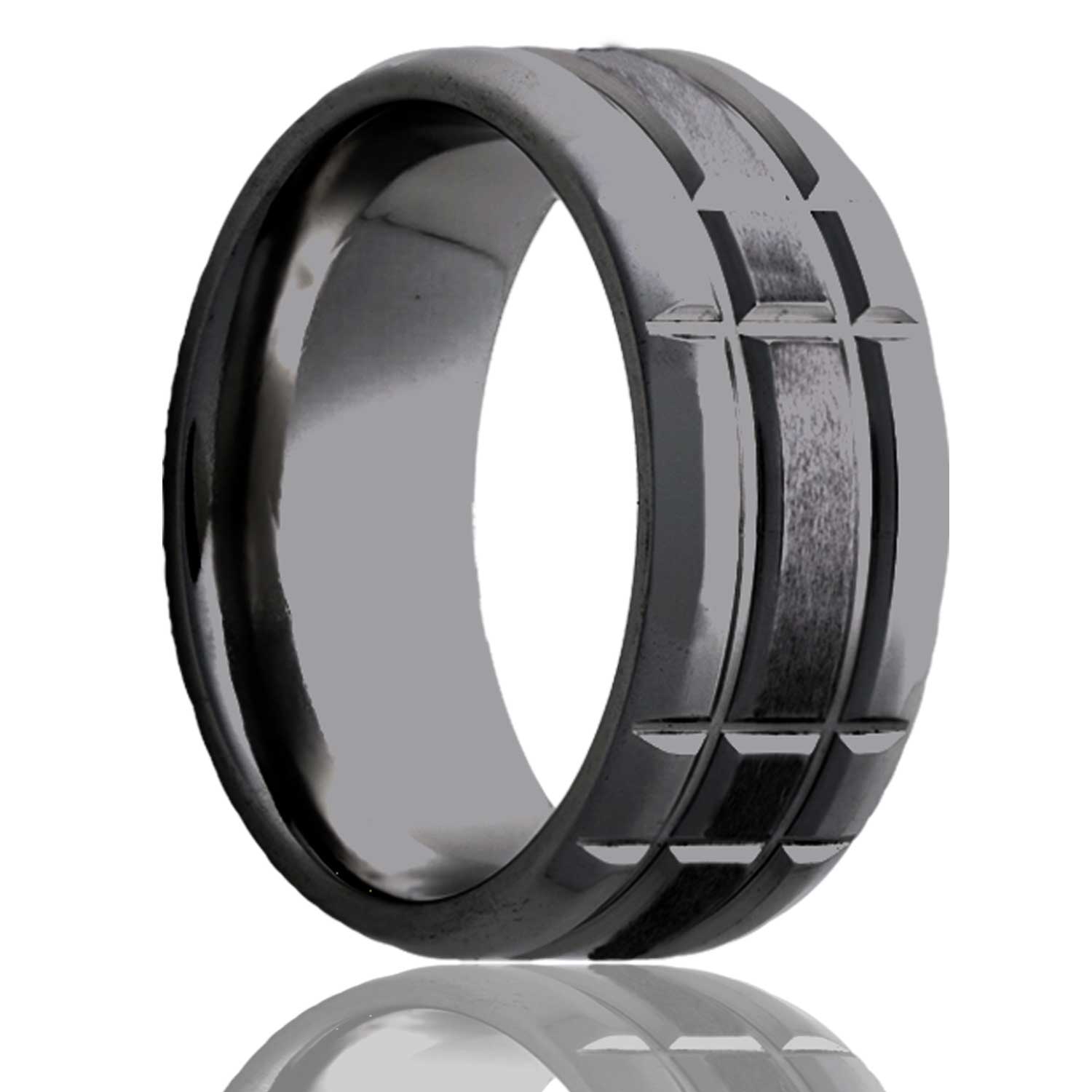 Rectangle Cut Satin Black Zirconium Ring – Ambrosia