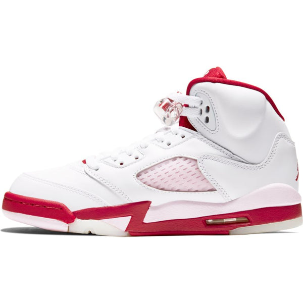 jordan 5 white and red