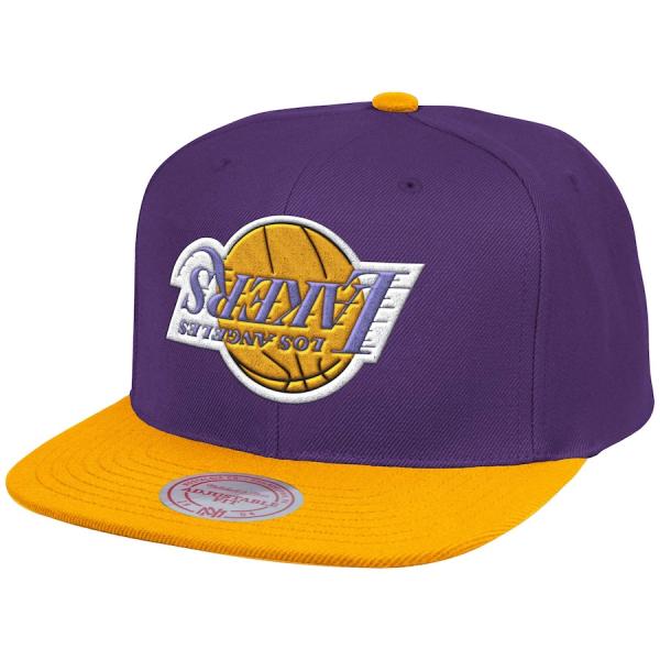 Mitchell & Ness Los Angeles Lakers Champ Patch HWC Adjustable Snapback Hat  Cap