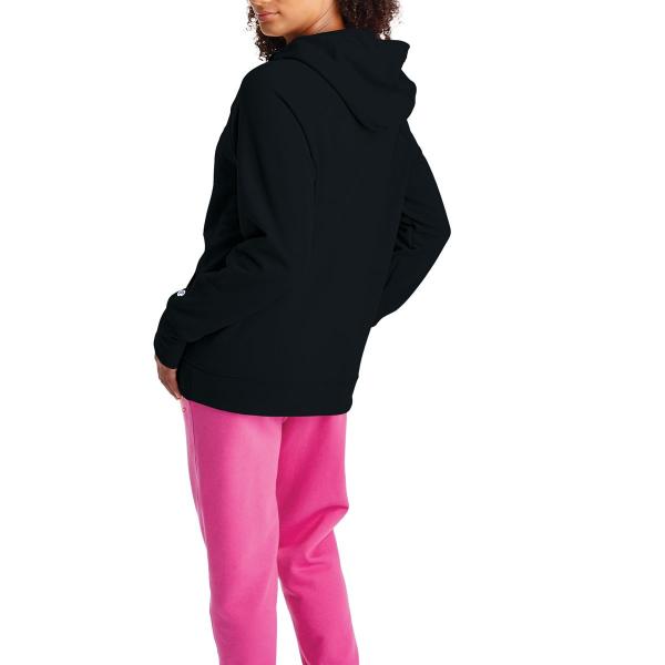 CHAMPION - Women - Powerblend Graphic Hoodie - Black/Pink - Nohble