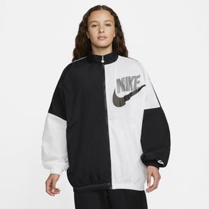 Nike Sportswear Essential Women's Woven Jacket (Medium, Black/White) at   Women's Clothing store