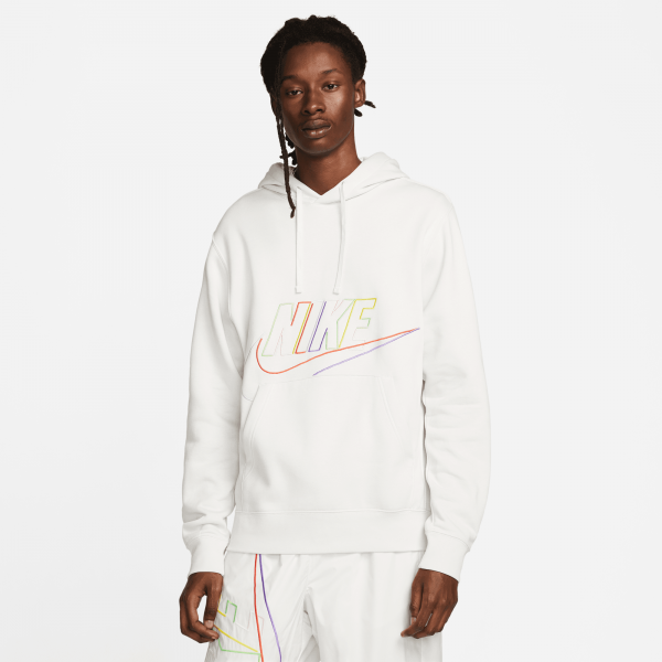 Nike - Men - Club+ Multi-Logo Pullover Hoodie - Grey Heather