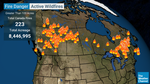 Active wildfires in Canada