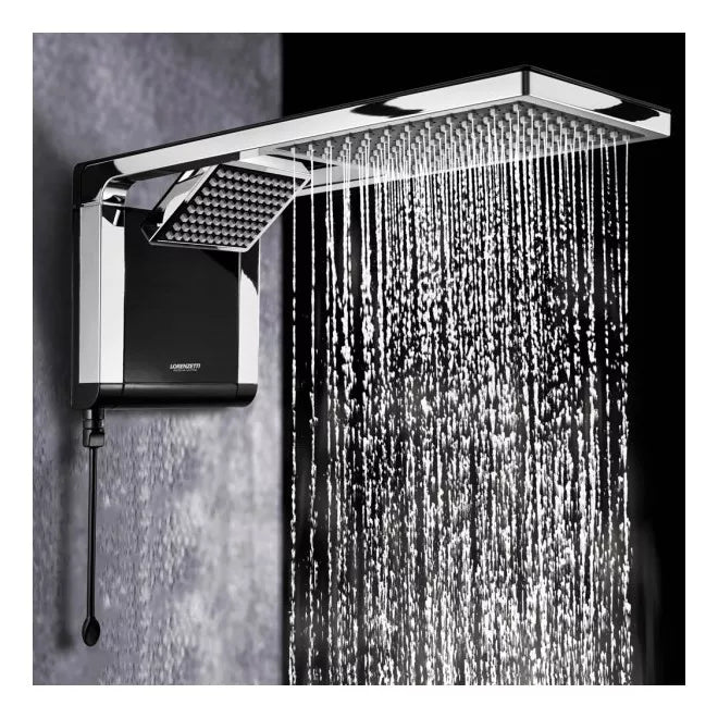 (SOMENTE HOJE) Chuveiro Elétrico De Parede Lorenzetti Acqua Ultra Duo Flex Preto Cromado 6800w 127/220v 6