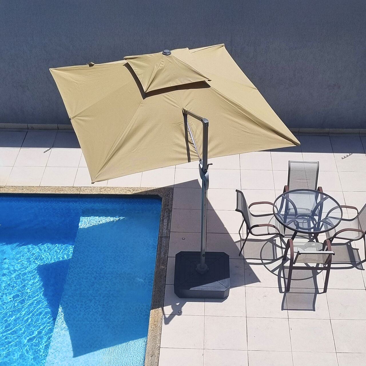 Ombrelone Guarda Sol Java Aluminio 3,0 x 3,0 C/ Base 100L 3