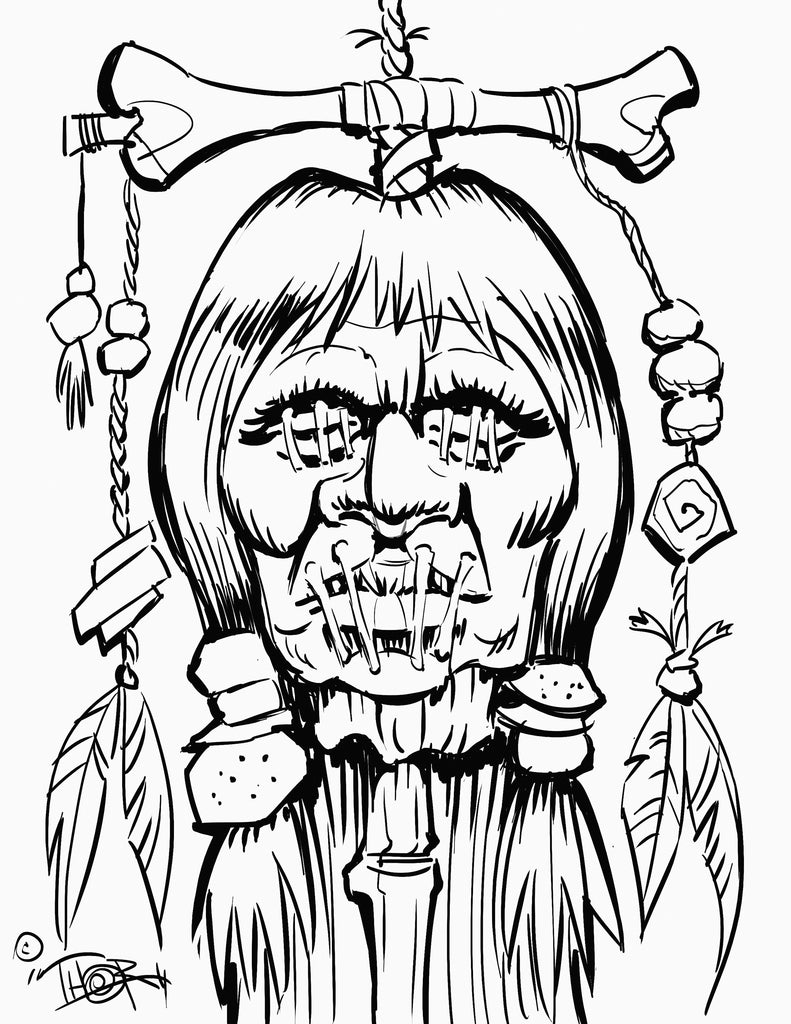 Shrunken Head Coloring Page THOR ART