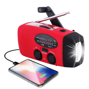 Versatile Solar Hand Crank Radio: FM/AM/WB NOAA Weather Radio with 2000mAh USB Charging, Emergency LED Flashlight, and Power Bank Functionality - Your Healthy Adventure & More
