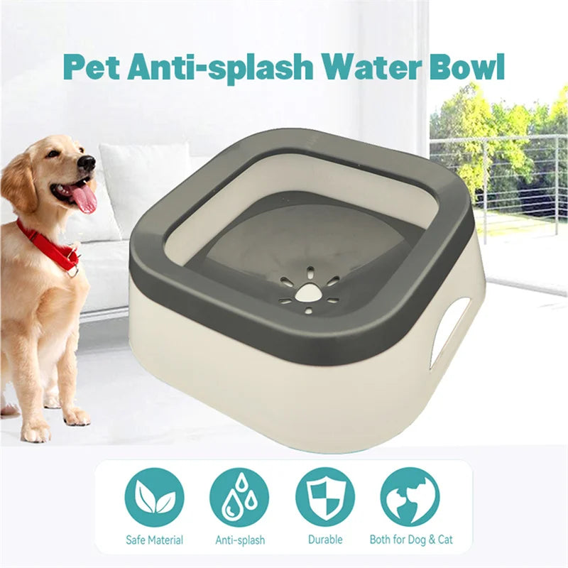 Anti-Splash Dog Water Bowl – 1L Large-Capacity Pet Waterer for Dogs, Cats & Puppies, Spill-Resistant Design