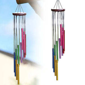 Outdoor Garden Wind Chime 12 Hollow Metal Tubes Hanging Metal Pipe Wind Chimes Bells Balcony Outdoor Yard Garden Home Decoration - Your Healthy Adventure & More