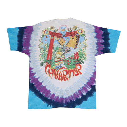 1999 Grateful Dead Cards Liquid Blue Tie Dye Shirt – WyCo Vintage