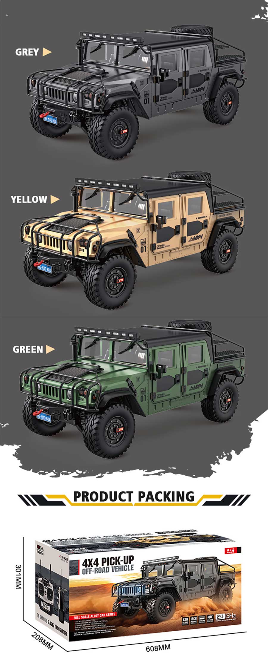 HG P415A 4WD U.S.4X4 Hummer H1 Military Truck