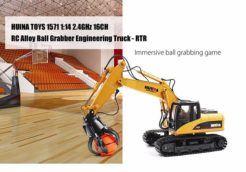 Huina 1571 Alloy Excavator Ball Grabber Engineering Car