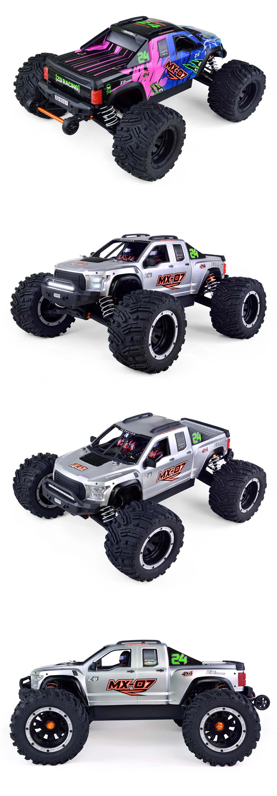 ZD Racing 1/7 MX-07 MX 07 4WD RC Car 8S Brushless Monster Truck Buggy