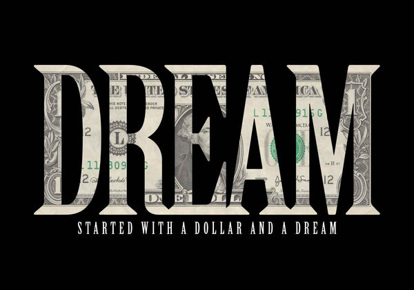 STARTED WITH A DOLLAR AND A DREAM ART HEAD CRACK NYC DREAM T SHIRT 