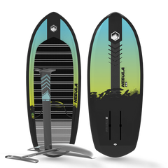 A Liquid Force stand up paddle board with two paddles and a Liquid Force DuraSurf construction board.