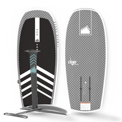 An Liquid Force Orb | Carbon Horizon Surf 155 Foil Package wakefoil with a black and white design.