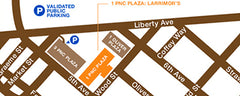 map showing parking and store entrance