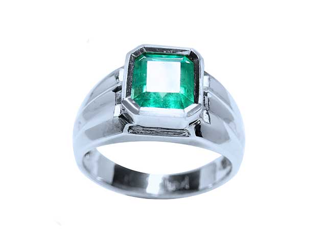 Mens Emerald 14k Gold Ring Natural Emerald Handmade Gold Ring For Man Real  ring | eBay