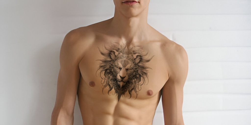 lion head temporary tattoo design