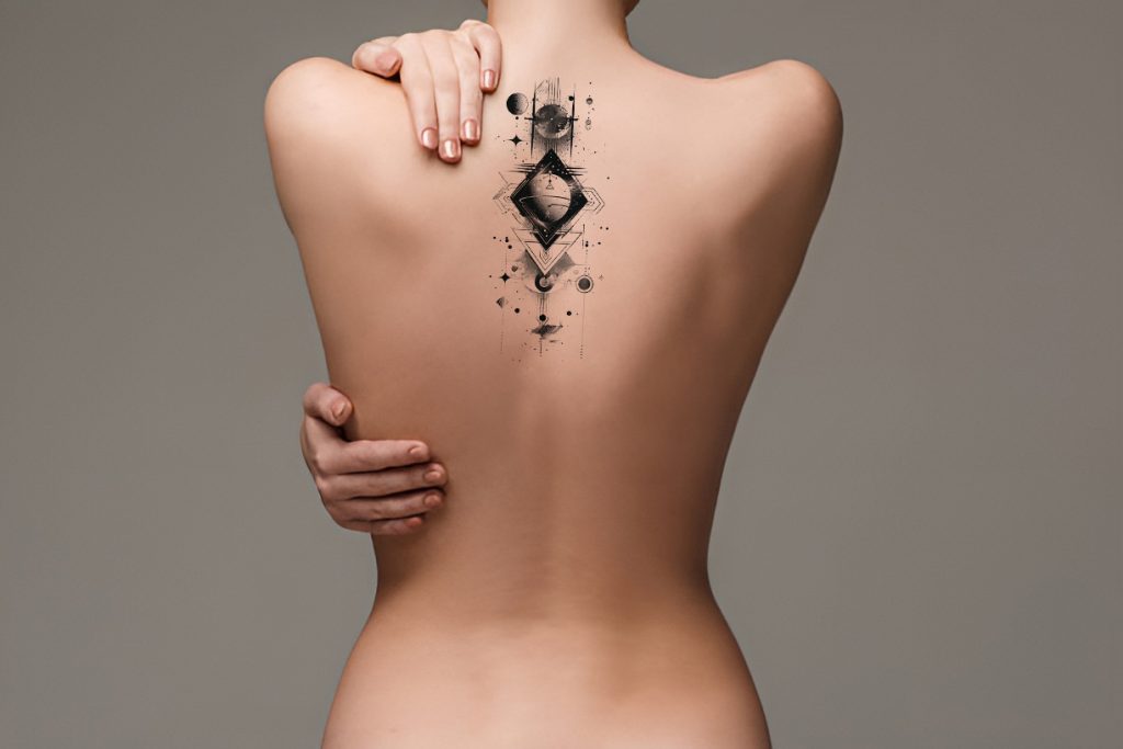 cosmic geometry temporary tattoo design