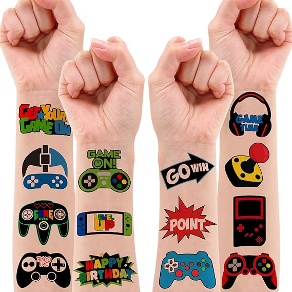 gaming temporary tattoo design