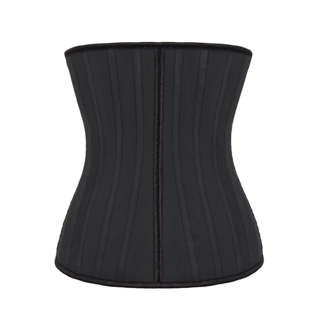 Sexy 25 Steel Boned Latex Zip Up Corset Waist Clincher Sport Trainer ...