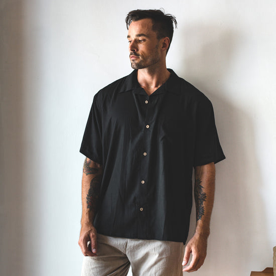 HAWAII SHIRT  black wash – Naken the Label