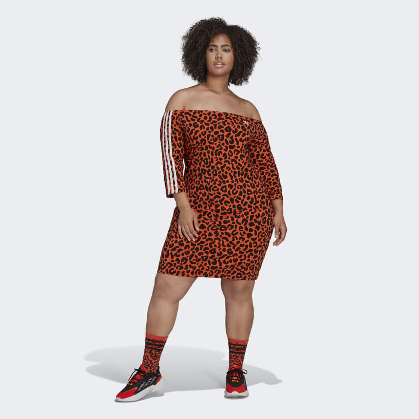 Adidas Originals Women's x Rich Mnisi Leopard Print Dress Plus Size ...