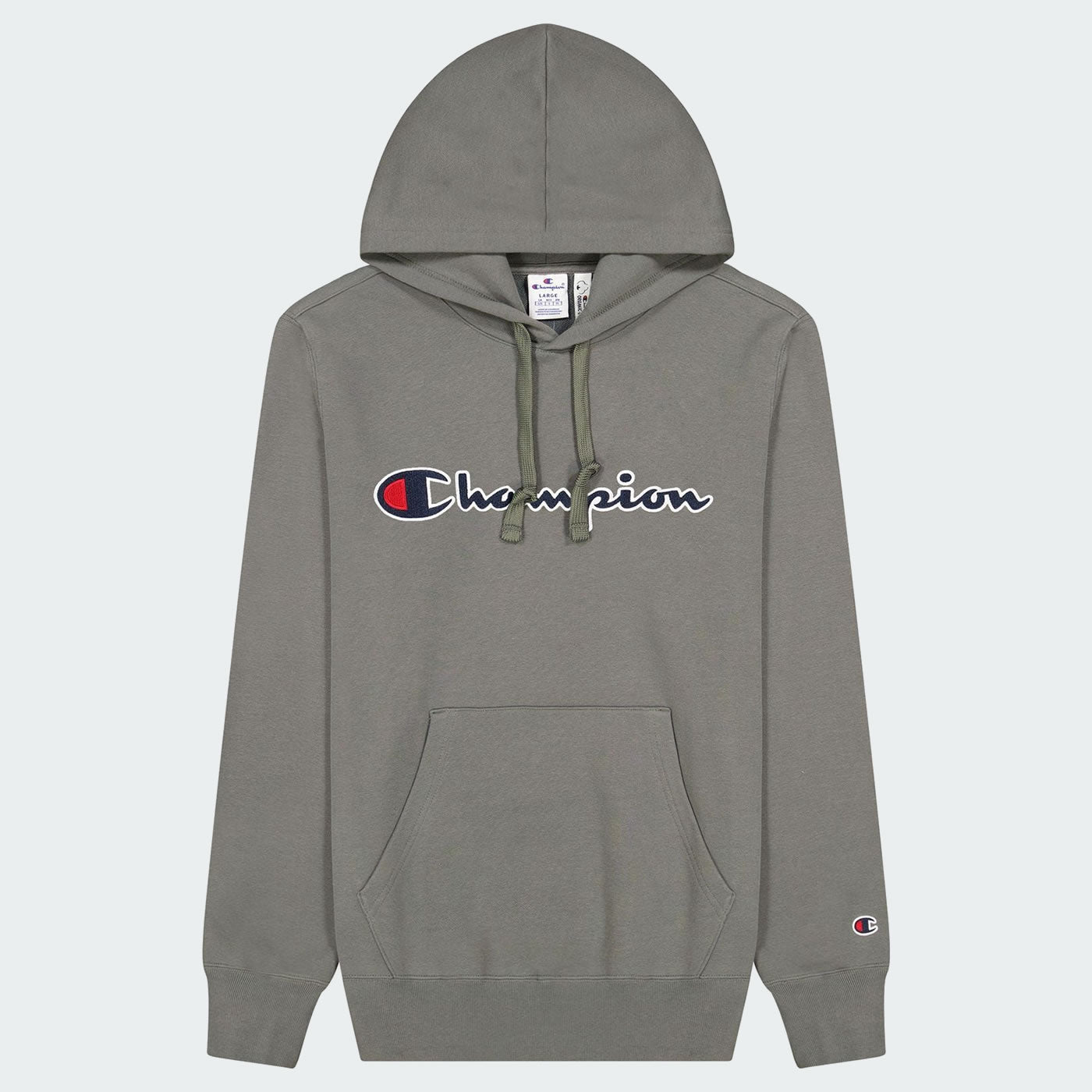 Champion Men's Script Logo Fleece Hoodie Dark Grey - Trade Sports