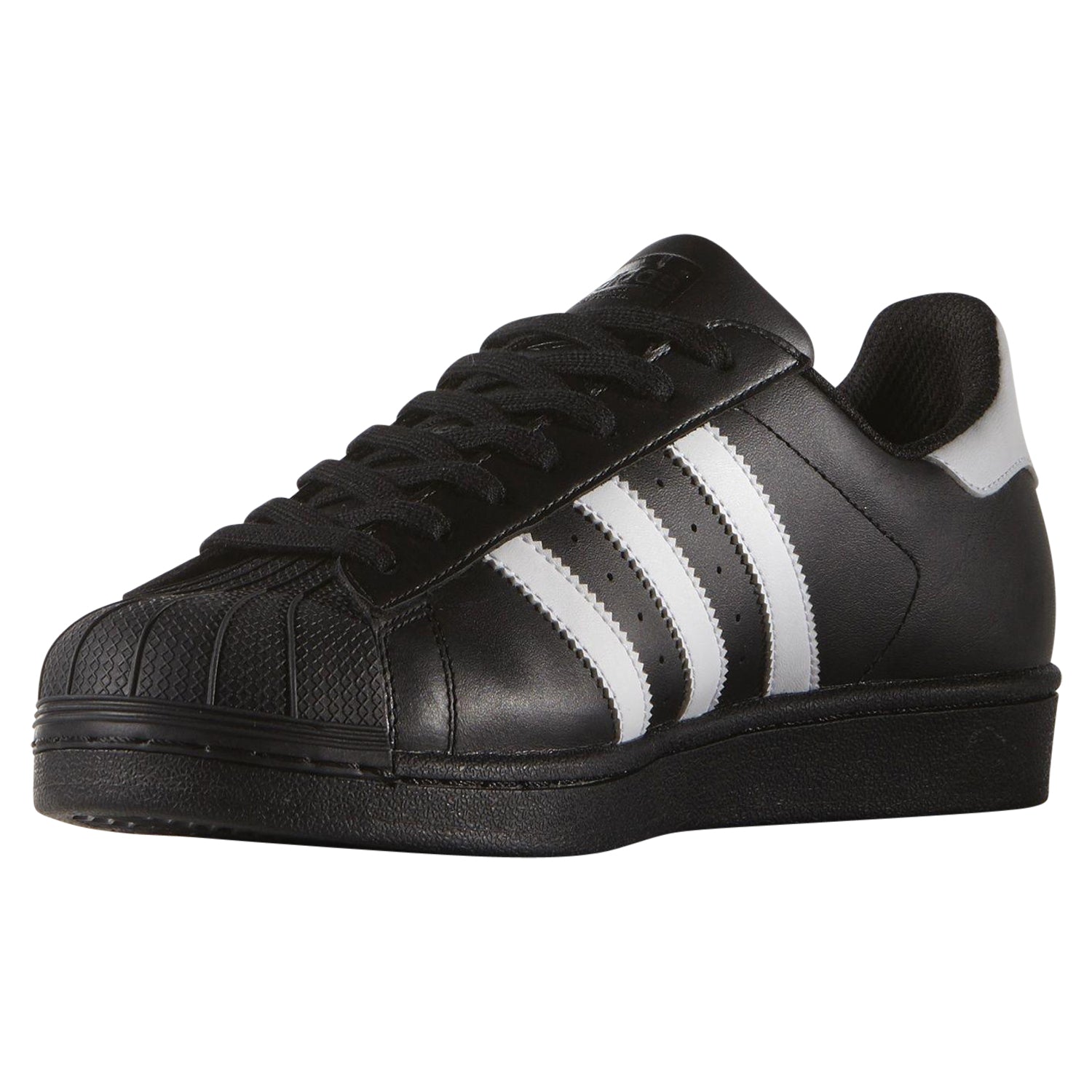 black adidas superstar trainers