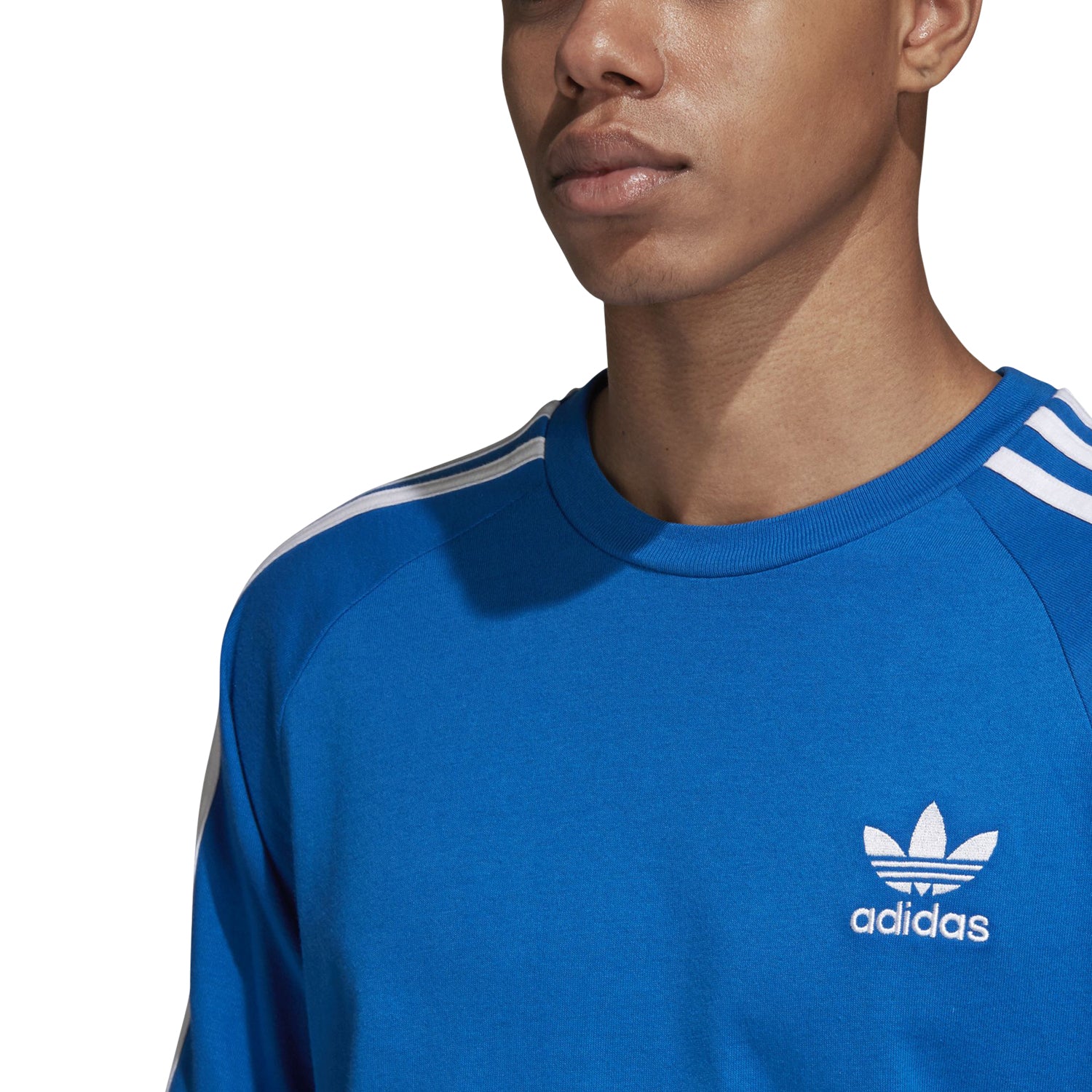 adidas 3 stripe shirt blue
