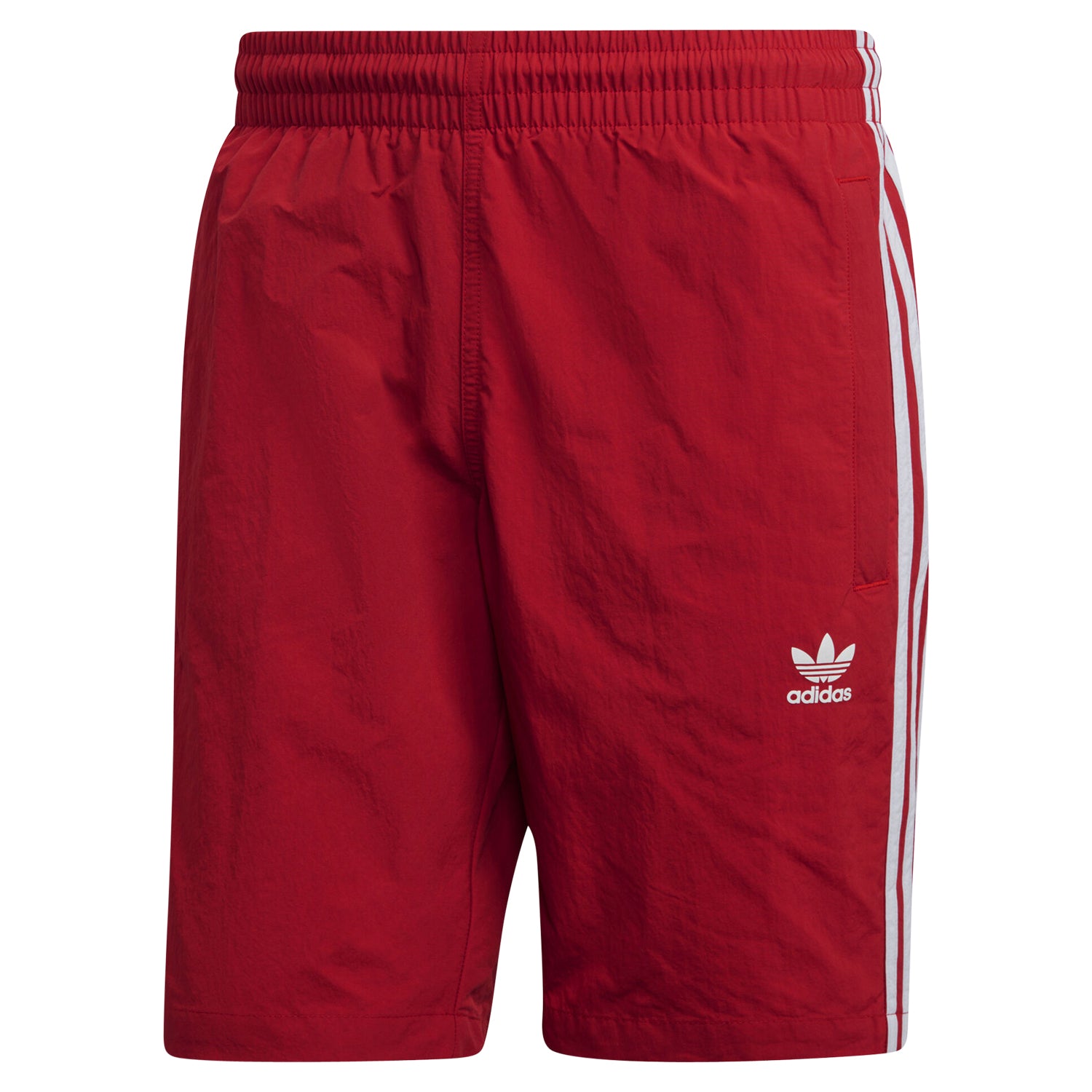 adidas 3 stripe shorts red