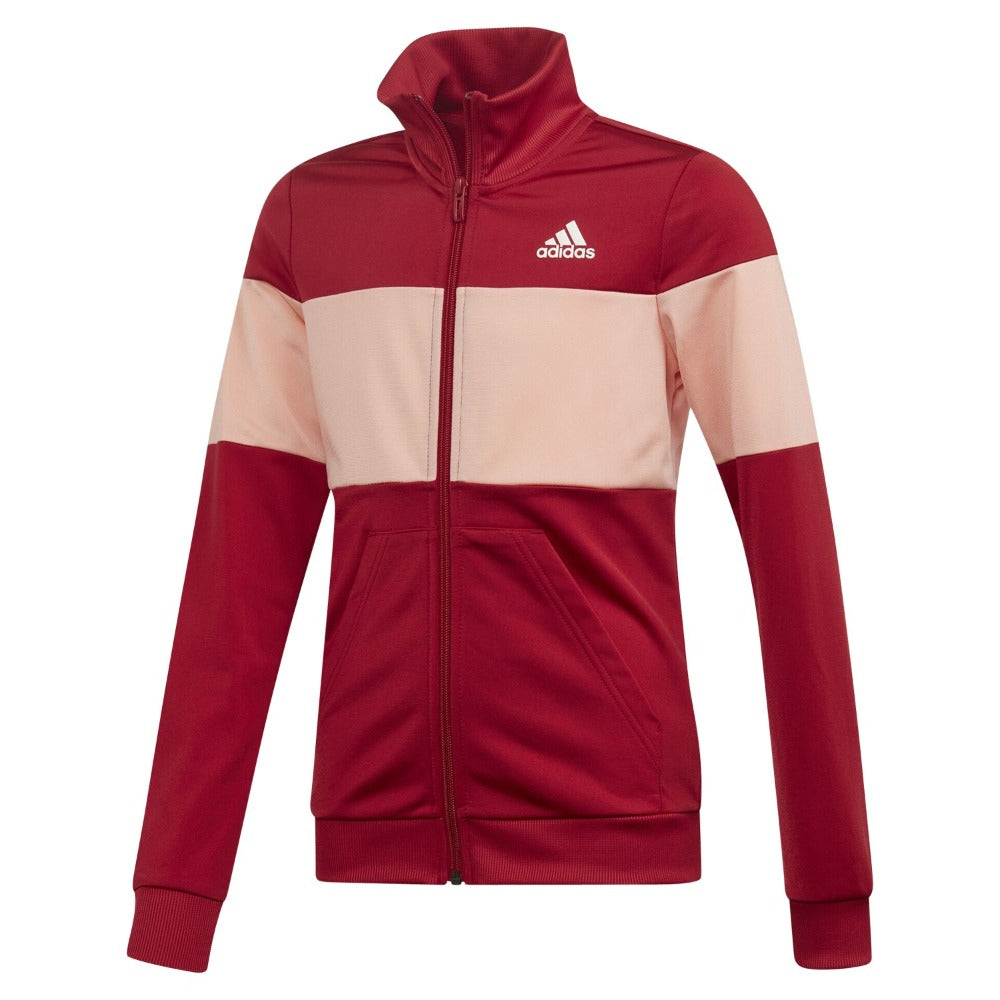 girls red adidas tracksuit