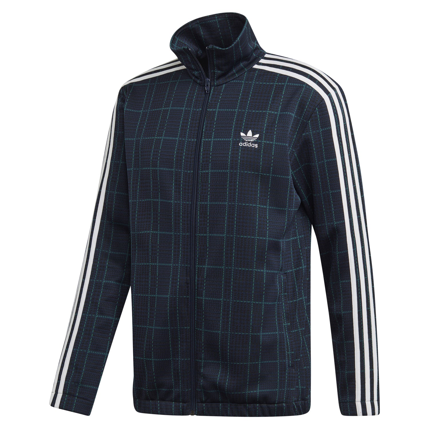 adidas men's originals plaid track jacket