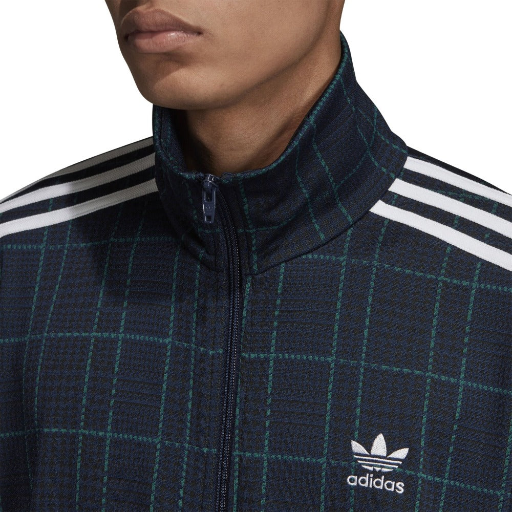 adidas men's originals plaid track jacket