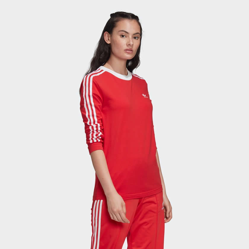 Adidas Mujer 3 Stripes Camiseta - Rojo FM3294 - Sports