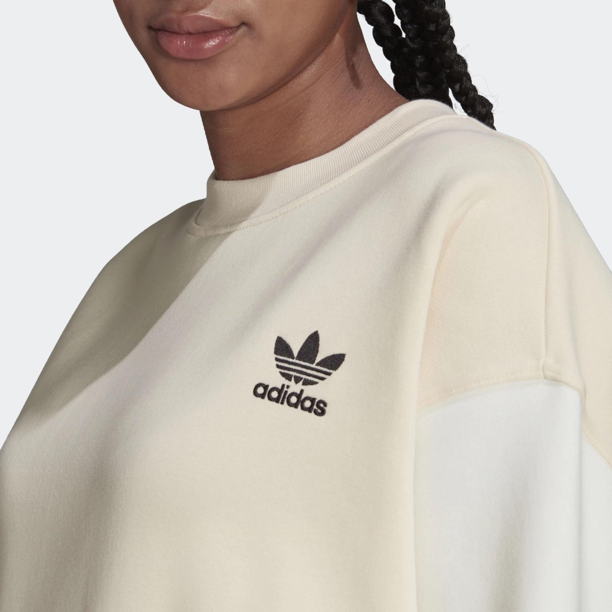 Adidas Originals Women's Play Sweatshirt - Cream UK 12 - Trade Sports