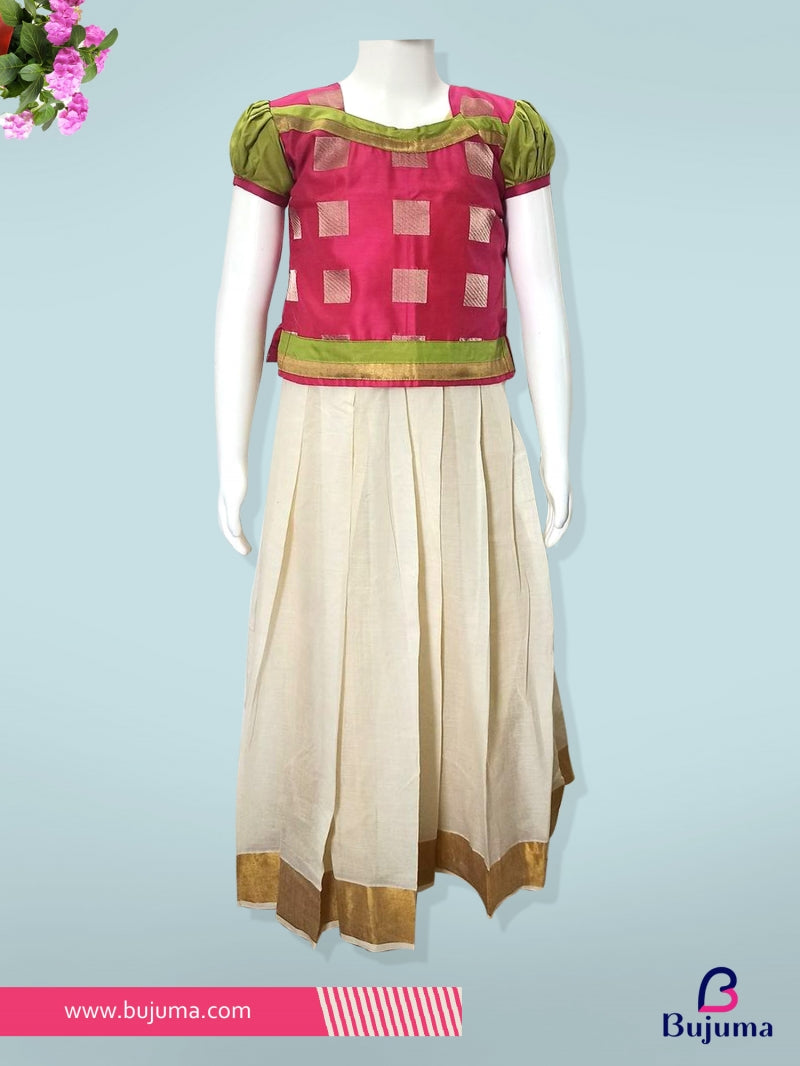 Kids kanchi pattu lehanga blouse | Kids blouse designs, Kids dress  patterns, Girls frock design