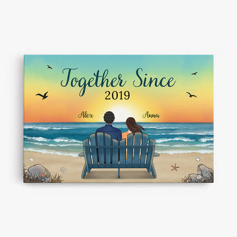 one month anniversary gifts for him - Canvas for couple