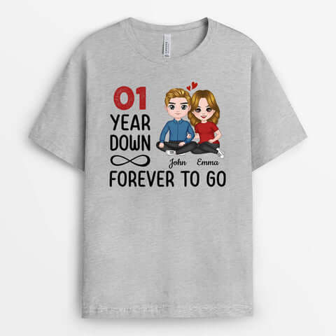 1st Anniversary Gift for Husband: Personalized Cotton T-Shirt Shop Now