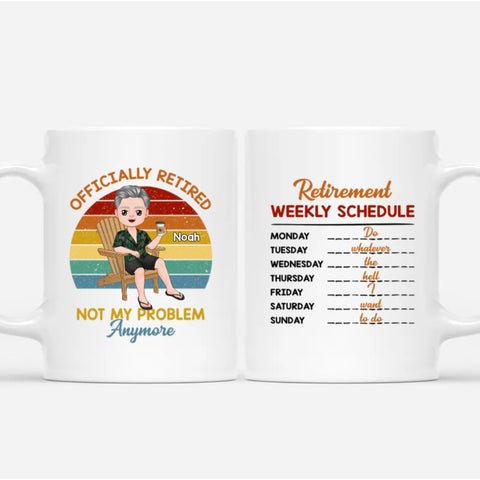 Personalized Retirement Weekly Schedule Mug - gifts for retired dads[product]