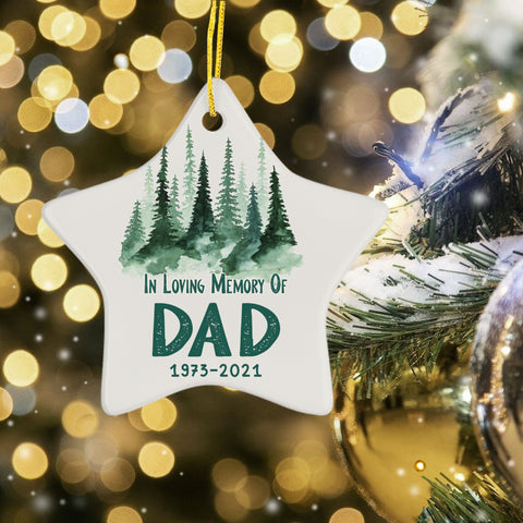 Personalized Memorial Ornaments for Loss of Dad