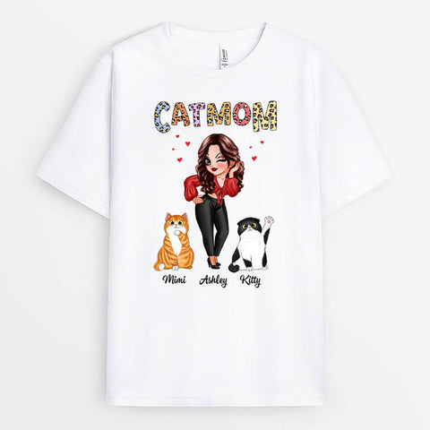 Personalized Cat Mom T-Shirt for 30th Birthday Sister Gift Ideas