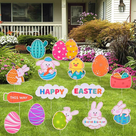 Easter-themed Lawn Signs - Outdoor Easter Egg Decor