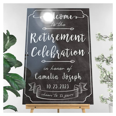 Personalized Chalkboard Sign - Retirement Decorations Ideas